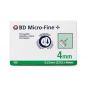 BD Micro-Fine Αιχμές για Πένα 4mm x 0.23mm (32G), 100τμχ