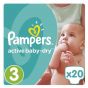 Pampers Active Baby Dry Carry Pack No.3 (Midi) 5-9 kg Βρεφικές Πάνες, 20τμχ