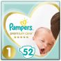 Pampers Premium Care Value Pack Πάνες No1 Newborn (2-5kg) 1+1, 2x52τμχ