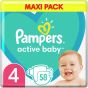 Pampers Active Baby Πάνες Maxi Pack No4 (9-14 kg), 58τμχ