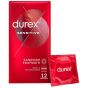 Durex Sensitive Προφυλακτικά Λεπτά με Κανονική Εφαρμογή, 12τμχ