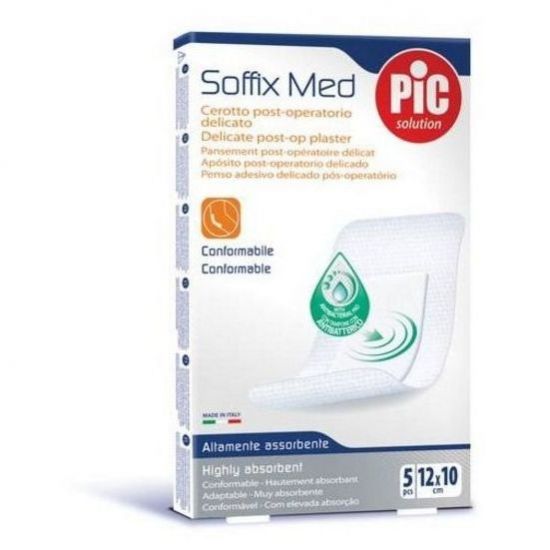 Pic Indolor Soffix Med Non-stick Sterile Pad (12 x 10cm) Αποστειρωμένο Αντικολλητικό Τσιρότο με αυτοκόλλητο πλαίσιο, 5 τεμάχια