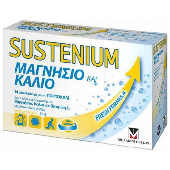 Menarini Sustenium Μαγνήσιο & Κάλιο με Γεύση Πορτοκάλι, 14Φακελάκια