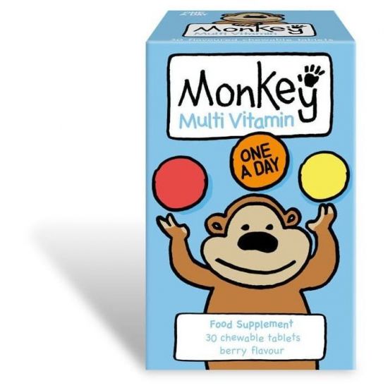 Monkey Πολυβιταμίνη για Παιδιά 3+ ετών με Γεύση Μούρου, 30 chew gels