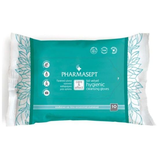 Pharmasept Care & Effect - Tol Velvet Hygienic Cleansing Gloves, 10 τεμάχια