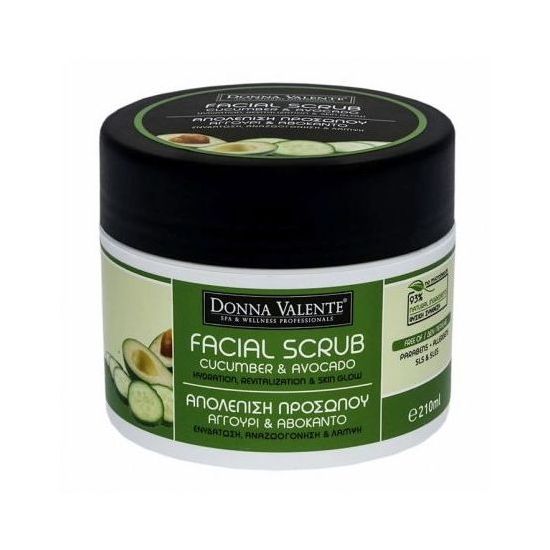 Donna Valente Facial Scrub Cucumber & Avocado, 210gr