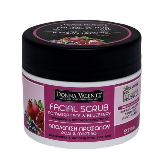 Donna Valente Facial Scrub Pomegranate & Blueberry, 210gr