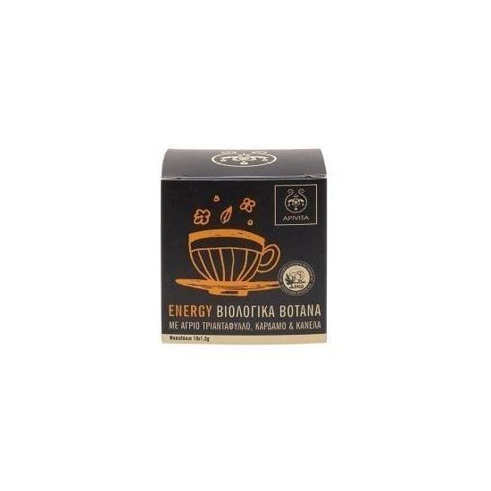 Apivita Organic Herbal Tea Energy, Βιολογικό Τσάϊ με Άγριο Τριαντάφυλλο, Κάρδαμο και Κανέλα 10 Φακελάκια x 1,5gr