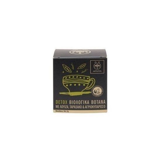Apivita Organic Herbal Tea Detox, Βιολογικό Τσάϊ με Λουίζα, Ταραξακο και Αγριοκυπάρισσο 10 Φακελάκια x 1,2gr