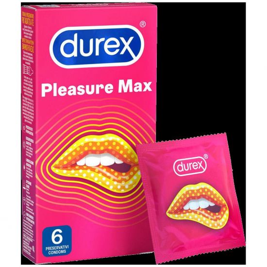 Durex Pleasure Max Προφυλακτικά με κουκίδες & ραβδώσεις, 6 τεμάχια