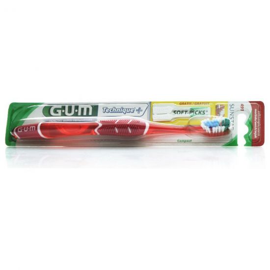 GUM Οδοντόβουρτσα Technique Compact Plus Soft (491), 1τμχ