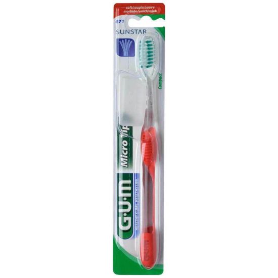 Gum MicroTip (471) Compact Soft Οδοντόβουρτσα με Θήκη Προστασίας, 1τμχ