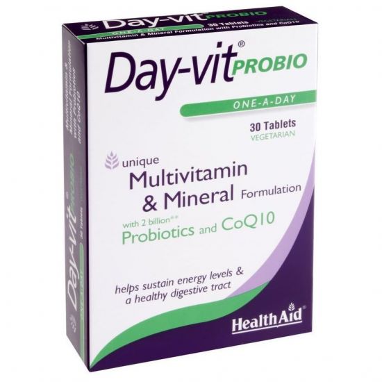 Health Aid Day-Vit Probio 2 Billion Probiotic & CoQ10, 30tabs