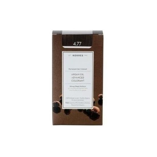 Korres Βαφή ARGAN OIL Advanced Colorant 4.77 Σκούρο Σοκολατί, 50ml