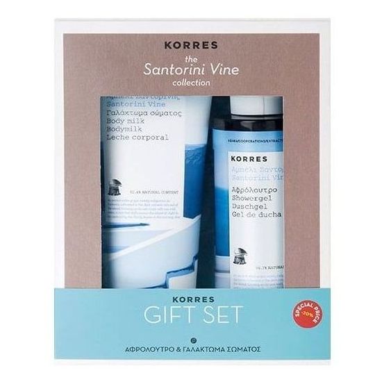 Korres GIFT SET Santorini Vine με Αφρόλουτρο με Άρωμα Αμπέλι Σαντορίνης, 250ml & μαζί Ενυδατικό Γαλάκτωμα Σώματος με Άρωμα Αμπέλι Σαντορίνης, 200ml