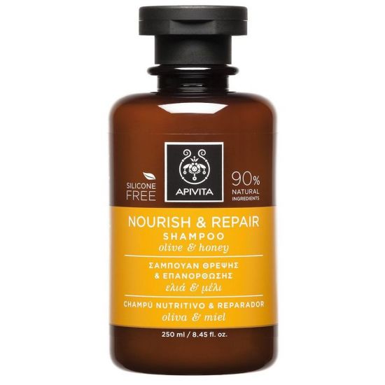 Apivita Nourish & Repair Shampoo with Olive & Honey, 250ml