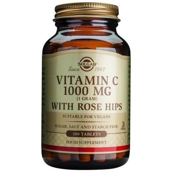 Solgar Vitamin C 1000mg with Rose Hips, 100tabs