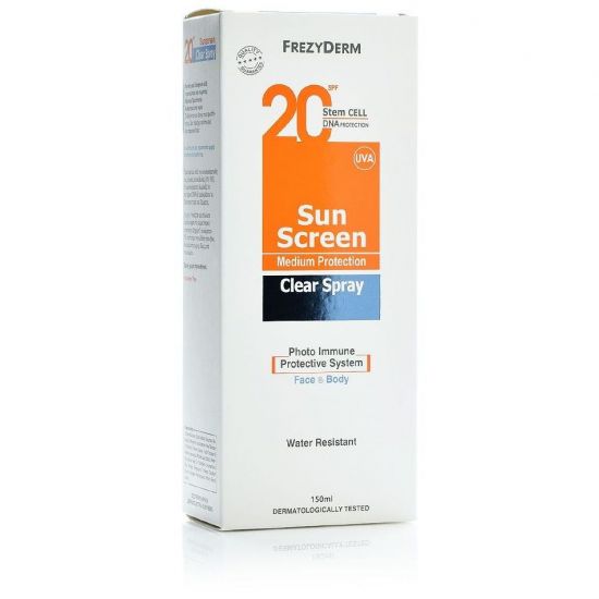 Frezyderm Sun Screen Clear Spray SPF20, 150ml