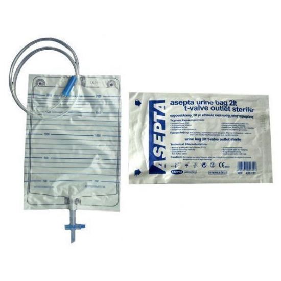 Asepta Urine Bagwith T-valve outlet sterile, 2lt