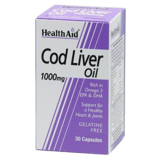 Health Aid Cod Liver Oil 1000mg, 30 Vegeterian Caps