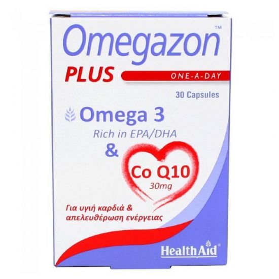 Health Aid Omegazon Plus - Omega 3 & CoQ10, 30 caps