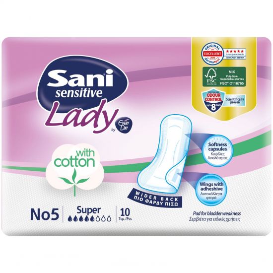 Sani Lady Sensitive Super No5, 10τμχ