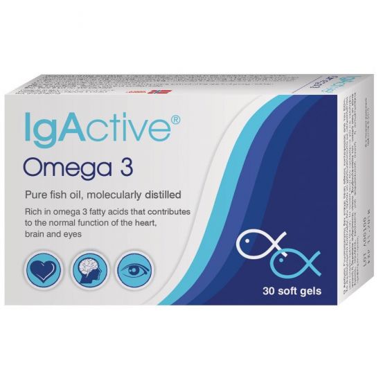 IgActive Omega 3 κάψουλες με ωμέγα 3 λιπαρά οξέα, 30 κάψουλες