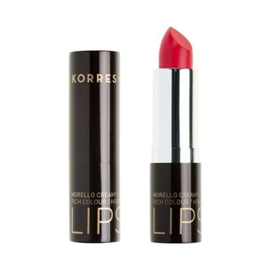Korres Morello Creamy Lipstick No 44 Φωτεινό Κοραλί, Σταθερό-Λαμπερό Αποτέλεσμα, 3,5gr
