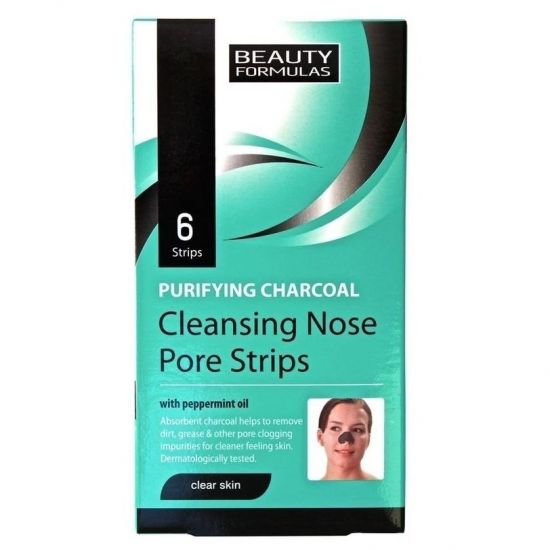 Beauty Formulas Purifying Charcoal Cleansing Nose Pore Strips, 6τμχ