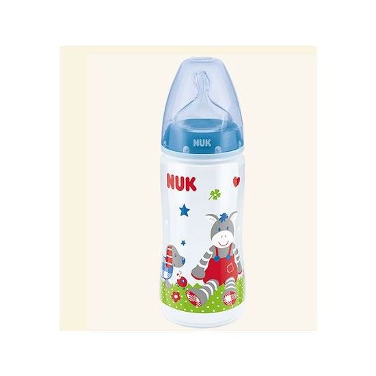 Nuk First Choice+ Disney Baby Gluck, Μπιμπερό Πολυπροπυλένιου με Θηλή Σιλικόνης Μεσαίας Οπής 0-6m, Μπλε, 300ml