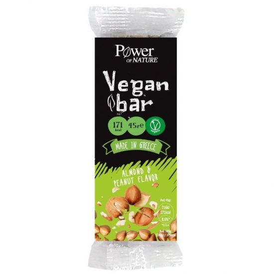 Power Health Power of Nature Vegan Bar με Γεύση αμύγδαλο και φυστίκι 45gr