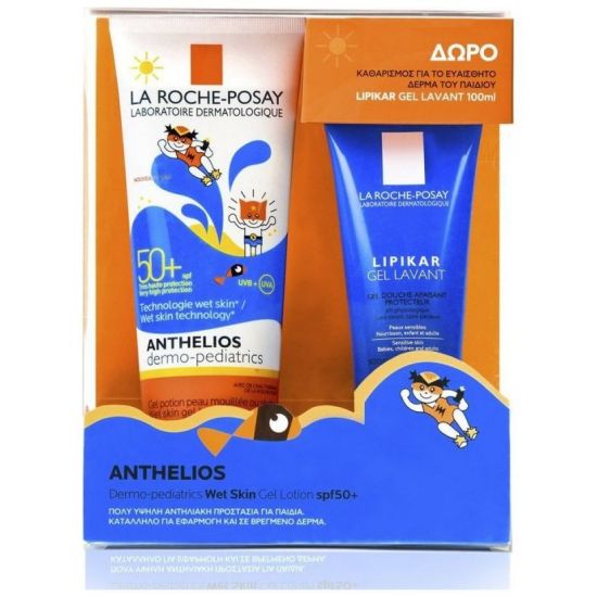 La Roche Posay Promo Anthelios Dermo-Pediatrics Wet Skin Gel Lotion, 250ml & ΔΩΡΟ Lipikar Gel Lavant, 100ml