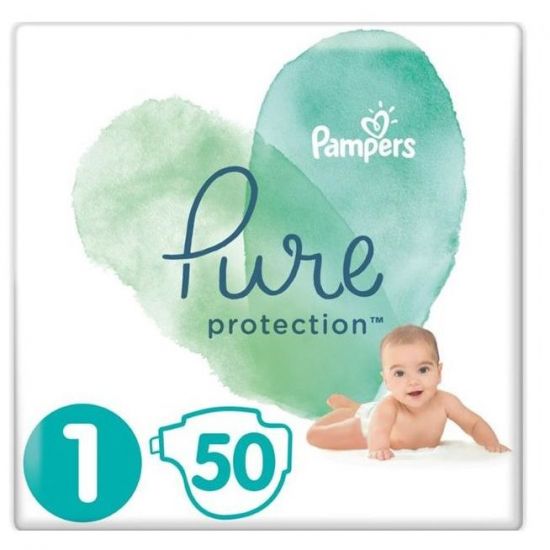Pampers Pure Protection No1 (2-5kg), 50τμχ
