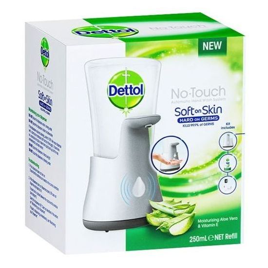 Dettol No-Touch Αυτόματη Συσκευή Κρεμοσάπουνου & Ανταλλακτικό Aloe Vera - Vitamin E, 250ml