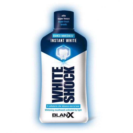 Blanx White Shock Instant White Mint Mouthwash, 500ml