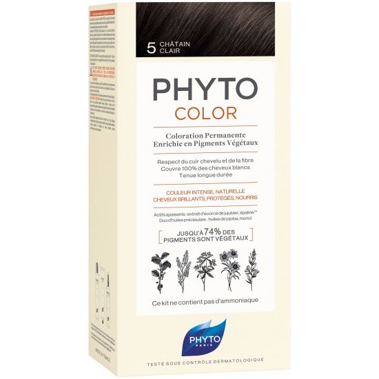 Phyto Phytocolor, Μόνιμη Βαφή Μαλλιών No 5 Καστανό Ανοιχτό, 1τμχ