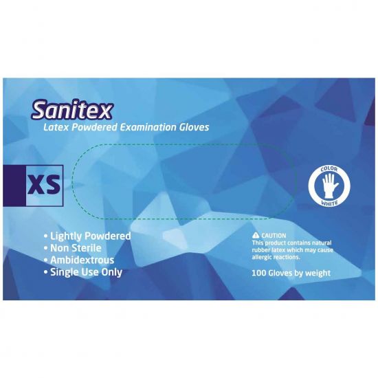 Sanitex Γάντια Εξεταστικά Λάτεξ με Πούδρα Extra Small, 100τμχ