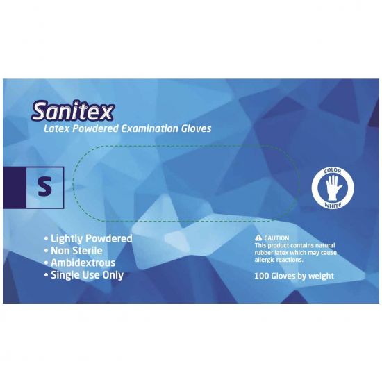 Sanitex Γάντια Εξεταστικά Λάτεξ με Πούδρα Small, 100τμχ