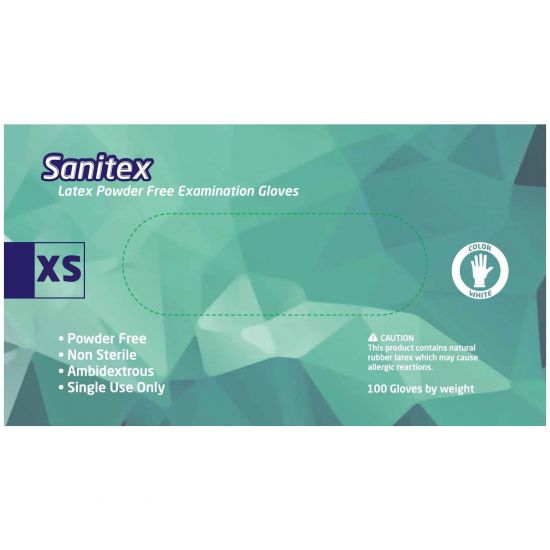 Sanitex Γάντια Εξεταστικά Λάτεξ χωρίς Πούδρα Extra Small, 100τμχ