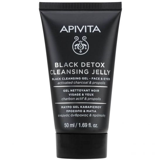 Apivita Black Detox Cleansing Jelly Face & Eyes Mini, 50ml