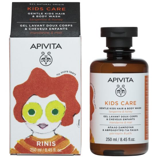 Apivita Kids Hair & Body Wash with tangerine & honey, 250ml
