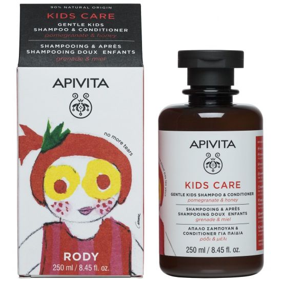 Apivita Gentle Kids Shampoo & Conditioner with pomegranate & honey, Σαμπουάν και Conditioner με ρόδι και μέλι, 250ml