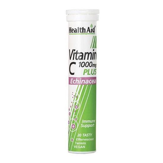 Health Aid Vitamin C 1000mg Plus Echinacea, 20eff.tabs