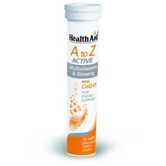 Health Aid A To Z Active Multivitamins & Q10, με Γεύση Tutti-Frutti, 20eff.tabs