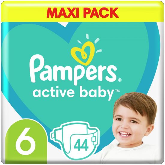 Pampers Active Baby Πάνες Maxi Pack No6 (13-18 kg), 44τμχ