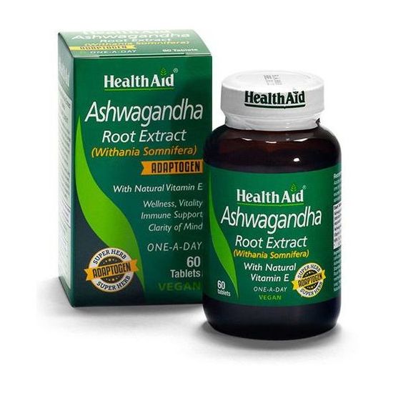 Health Aid Ashwagandha Root Extract, Για Ηρεμία, Ενέργεια & Υποστήριξη Του Ανοσοποιητικού, 60tabs