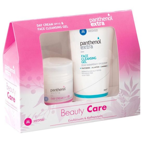 Panthenol Extra Πακέτο Beauty Care Day Cream SPF15 50ml & Face Cleansing Gel, 150ml