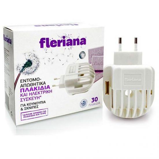 Power Health Fleriana, Εντομοαπωθητικά Πλακίδια & Ηλεκτρική Συσκευή Για Κουνούπια & Σκνίπες, 30πλακίδια
