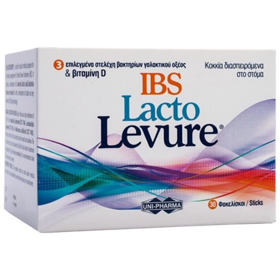Uni-Pharma Lacto Levure IBS Συμπλήρωμα Προβιοτικών για Άτομα με Σύνδρομο Ευερέθιστου Εντέρου, 30 Φακελίσκοι