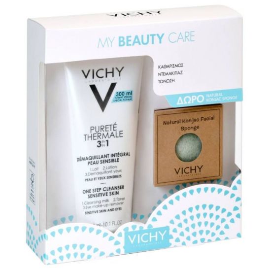 Vichy Promo Purete Thermal 3 in 1, 300ml & Δώρο Natural Konjac Facial Sponge